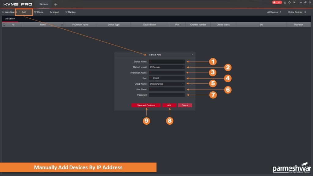 Manually Add Device By IP Address